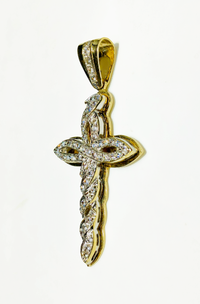 Twisted Infinity Cross CZ Pendant (10K)