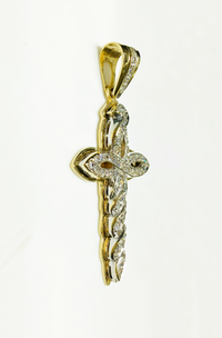 Twisted Infinity Cross CZ Pendant (10K)