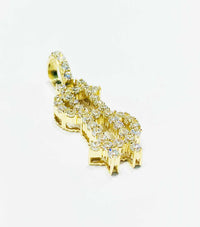 Dolar sign CZ Pendant (14K).
