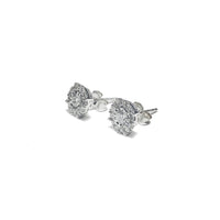 Diamond Round Earrings (14K).