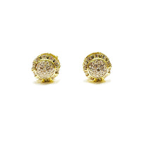 Diamond Round Sun Earrings (10K).