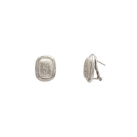 Wooden Textured Omega Back Earring (14K)