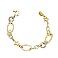 Zirconia Oval and Star Fancy Bracelet (14K)