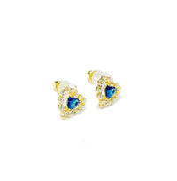 Heart CZ Earrings (14K).