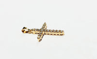 Rose Gold Diamond Cross Pendant (14K)