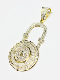 Padlock Diamond Iced-Out Pendant 14K Yellow Gold