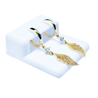 Wings CZ Earrings (14K).