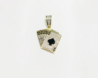 Diamond Royal Flush of Spade Pendant (10K)