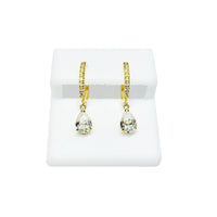 Drop CZ Earrings (14K).