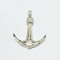 Anchor CZ Pendant (Silver)