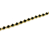 Black Onyx Square CZ Bracelet (14K).