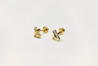 Diamond X Earrings (14K).
