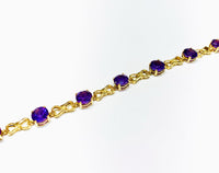 Amethyst & Intertwined Heart Bracelet (14K).