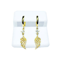 Wings CZ Earrings (14K).