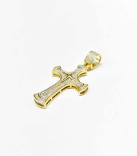 Diamond Cross Pattée Pendant (10K) side - Popular Jewelry - New York