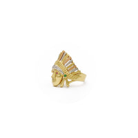 Tribal Leader CZ Tri-Color Ring (14K) side - Popular Jewelry - New York