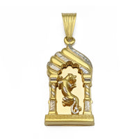 Crawling Panther Shrine Pendant (14K) front - Popular Jewelry - New York