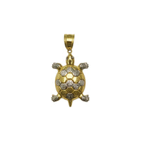 Two-Tone Turtle Pendant (14K) front - Popular Jewelry - New York