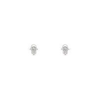 Beaded Hamsa Silhouette Stud Earrings (14K) front - Popular Jewelry - New York