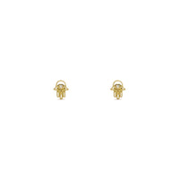 Beaded Hamsa Silhouette Stud Earrings (14K) front - Popular Jewelry - New York