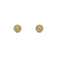 Diamond-Cut Gold Dome Halo Stud Earrings (14K) front - Popular Jewelry - New York