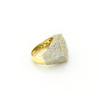 Diamond Iced Hexagon Ring (14K) side - Popular Jewelry - New York