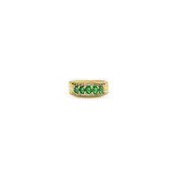 Emerald and Diamonds Five Stone Ring (14K) front - Popular Jewelry - New York