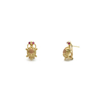 Florentine Shell Turtle CZ Stud Earrings (14K) main - Popular Jewelry - New York