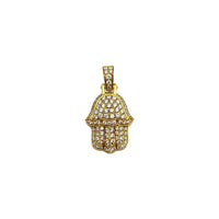 Hamsa Diamond Iced-Out Pendant (14K) front - Popular Jewelry - New York
