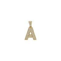 Iced-Out Initial Letters A Pendants (14K) front - Popular Jewelry - New York