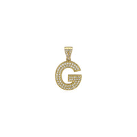 Iced-Out Initial Letters G Pendants (14K) front - Popular Jewelry - New York