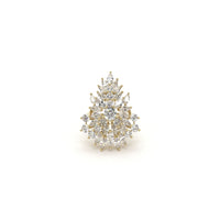 Marquise Cluster CZ Cocktail Ring (14K) front - Popular Jewelry - New York