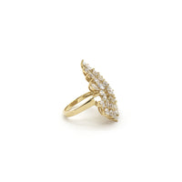 Marquise Cluster CZ Cocktail Ring (14K) side - Popular Jewelry - New York