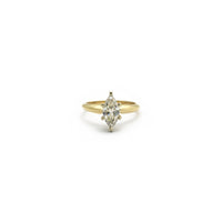 Marquise Diamond Six-Prong Solitaire Ring (14K) front - Popular Jewelry - New York