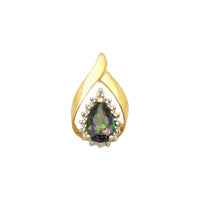 Mystic Topaz Flame Setting Pendant (14K) front - Popular Jewelry - New York