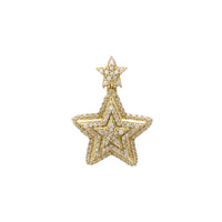 Protruding Icy Star Pendant (14K) front - Popular Jewelry - New York