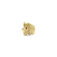 Racing Horse Head Ring (14K) front - Popular Jewelry - New York