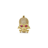 Vampire Skull CZ Pendant (14K) front - Popular Jewelry - New York