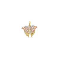 Resting Butterfly Tri-Color Pendant (14K) front - Popular Jewelry - New York