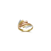 Tri-Color Bypass Ring (14K) upper - Popular Jewelry - New York