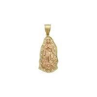 Icy Guadalupe Virgin Two-Toned Pendant (14K) front - Popular Jewelry - New York