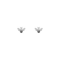Icy Bee Stud Earrings white (14K) front - Popular Jewelry - New York