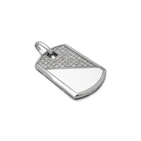 Partially-Iced Dog Tag Pendant (14K) side - Popular Jewelry - New York