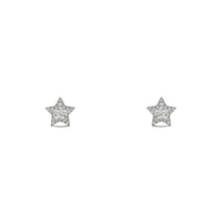 Star Halo Stud Earrings White (14K) small - front - Popular Jewelry - New York