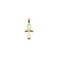 Ankh Plain Convex Texture Pendant (14K) front - Popular Jewelry - New York