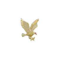 Flying Red-Eyed Eagle Pendant large (14K) front - Popular Jewelry - New York