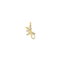 Gecko Pendant yellow (14K) front - Popular Jewelry - New York