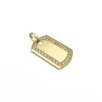 Icy Dog Tag Pendant (14K) side - Popular Jewelry - New York