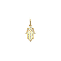 Icy Hamsa Hand Pendant (14K) front - Popular Jewelry - New York