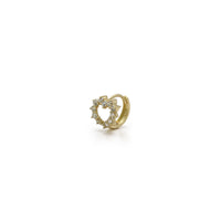 Icy Heart Outline Huggie Earrings (14K) side - Popular Jewelry - New York